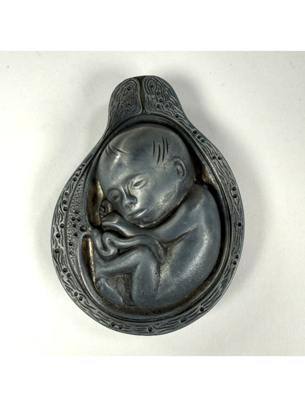 Parke Davis Pewter In Utero Paperweight Fetus Baby Promotional Medical Tabron